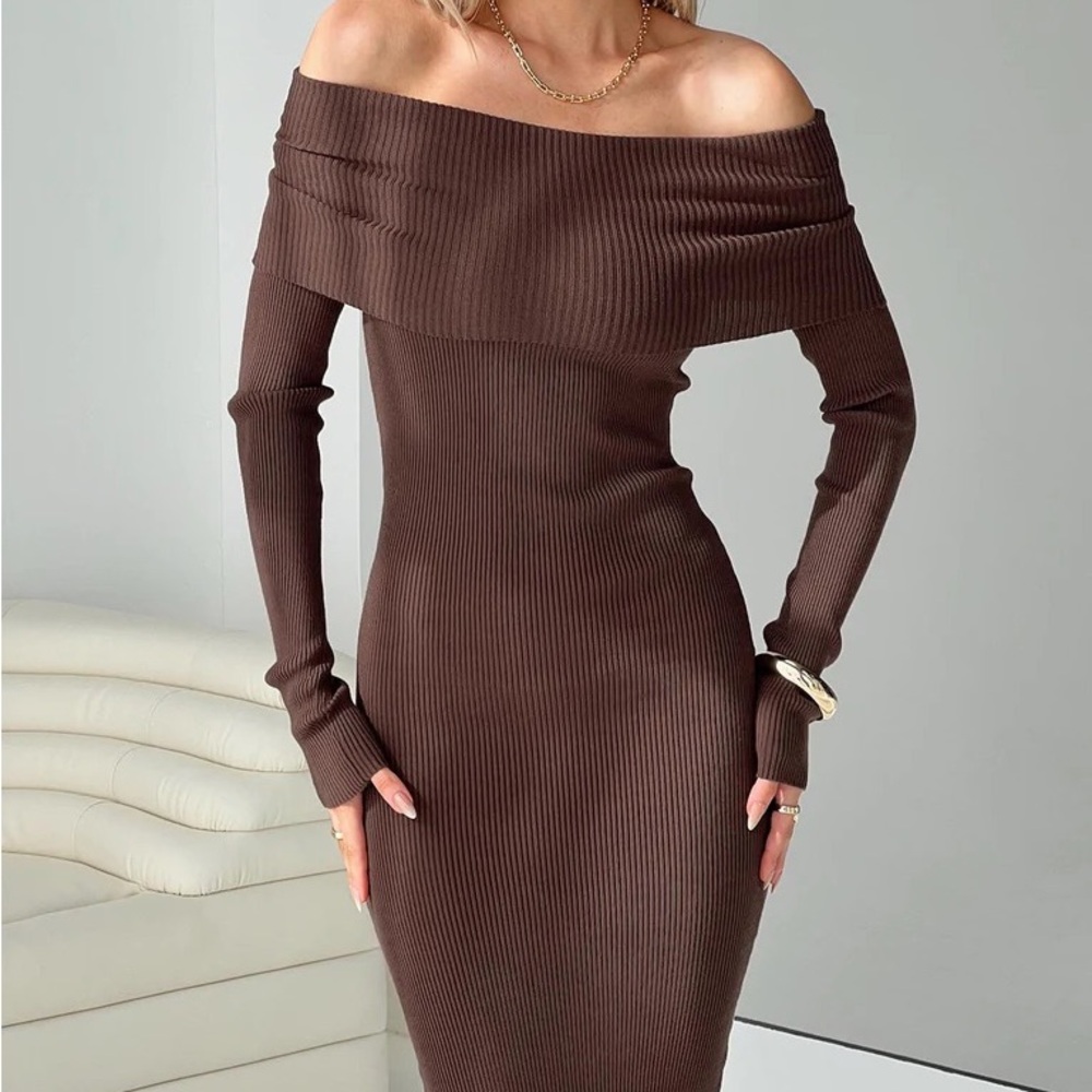 Princess Polly Brown Sweater Dress Size 2